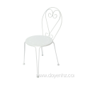 Bistro Unfoldable Wrought Iron Chair with Pattern Seat